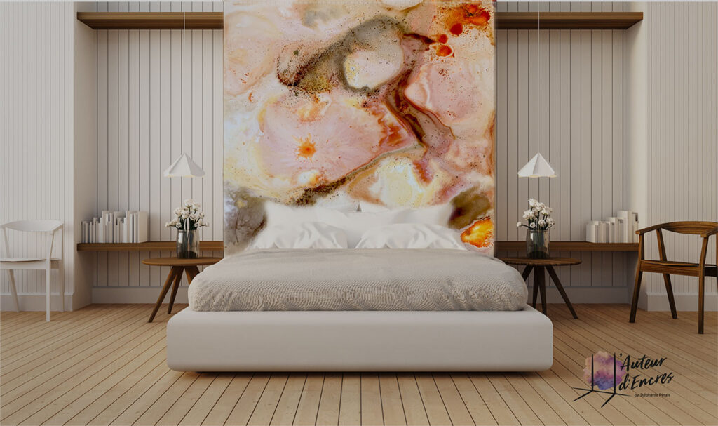 Décor grand format dans une chambre à Bordeaux